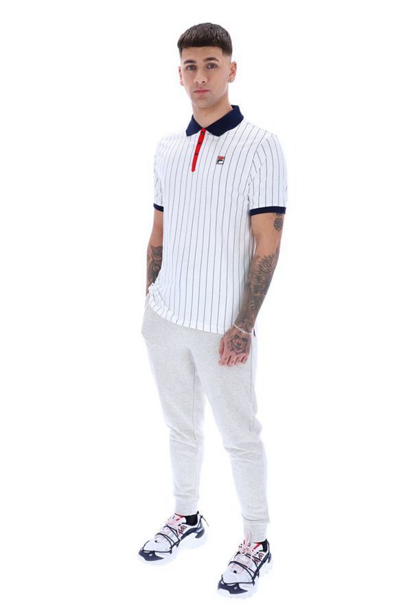 Camisas Polo Fila Homem Branco - Fila Bb1 Borg Striped En Portugal,DMAW-35920